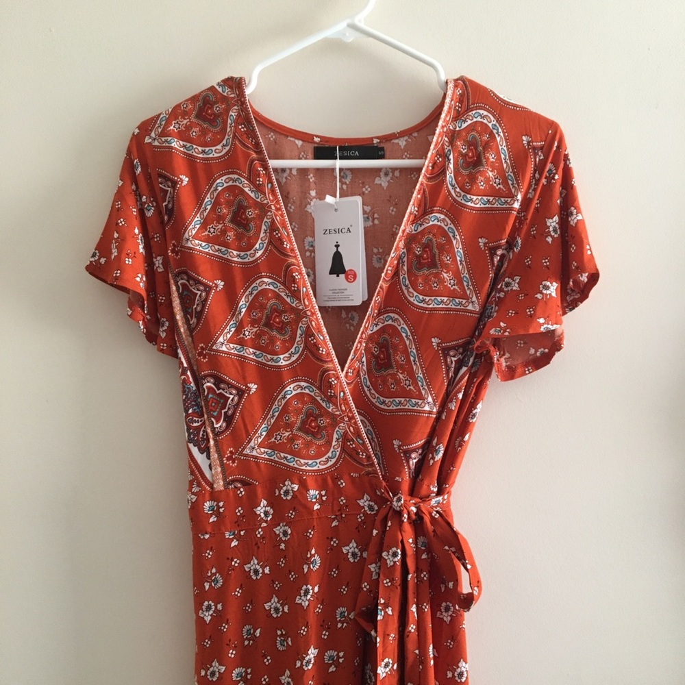 Patterned Maxi Wrap Dress - Picture 3 of 9